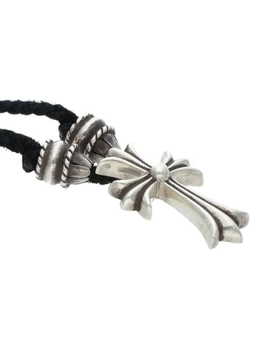 Chrome Hearts CH Crs Sml CL Small CH Cross Crimp Silver Necklace